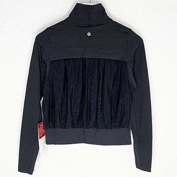 lululemon athletica Jackets & Blazers - Lululemon Get Started Mesh Drape-Back Cropped Jacket in Black